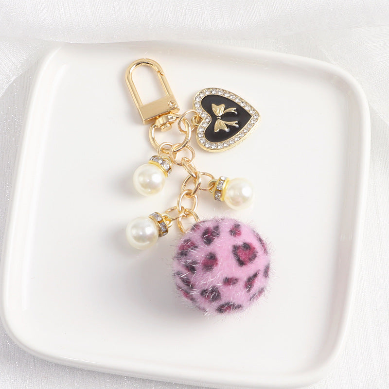 Wholesale Leopard Fur Ball Keychain